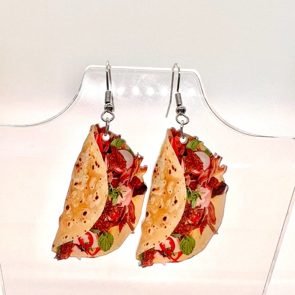 Street Tacos Earrings - Mexican Earrings - Party Earrings - Food Earrings - Picture 1 of 8